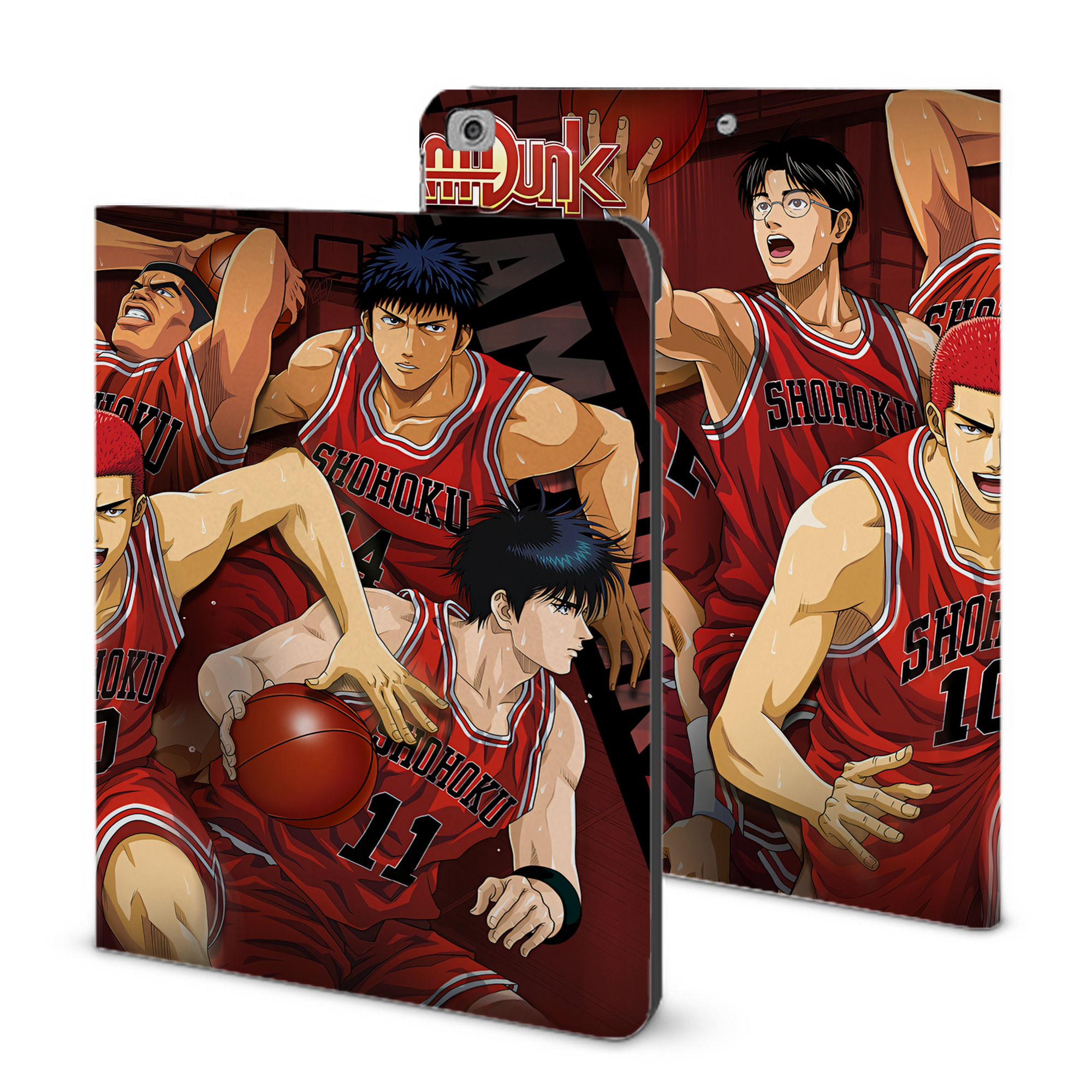 （画像用） SLAM DUNK／スラムダンク IPad ケース ブック型 PUレザー TPU 耐衝撃 軽量 薄型 ペン収納なし 全面保護 IPad 各モデル対応